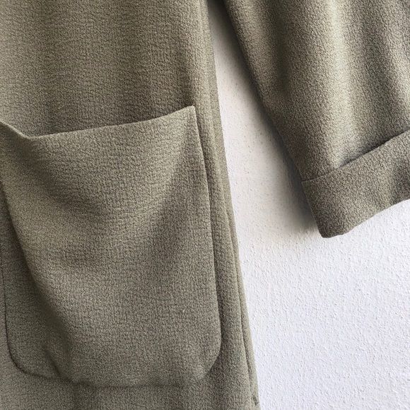 Olive Green Duster Coat - Picture 3 of 5